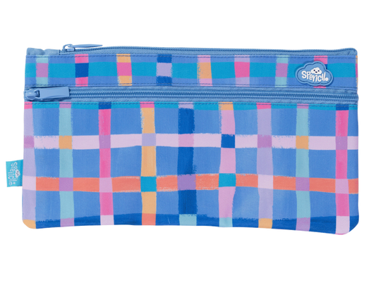 Spencil Twin Zip Pencil Case - Pastel Plaid