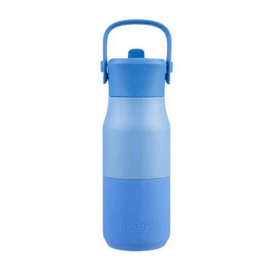 Oasis S/S D/Wall Ins Jnr Drink Bottle w/sipper 400ml - Blue