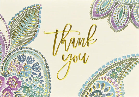 Watercolour Paisley Thank You Notes