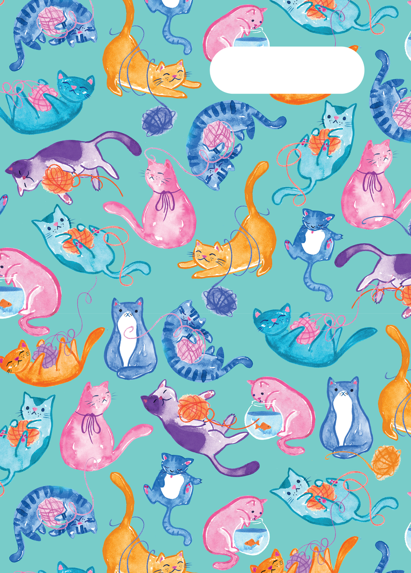 Spencil A4 Book Cover - Crazy Cats