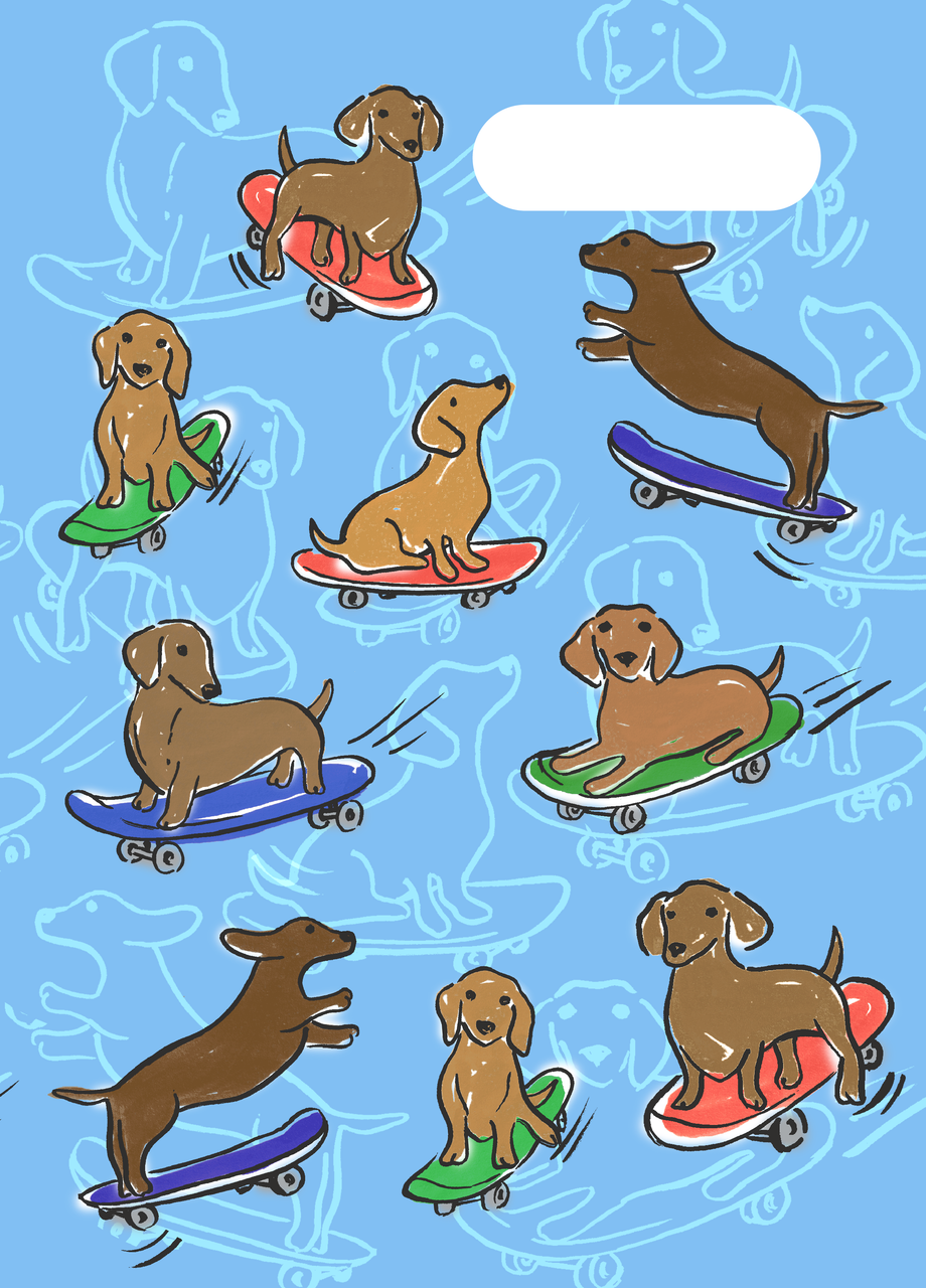 Spencil A4 Book Cover - Skate Dogs