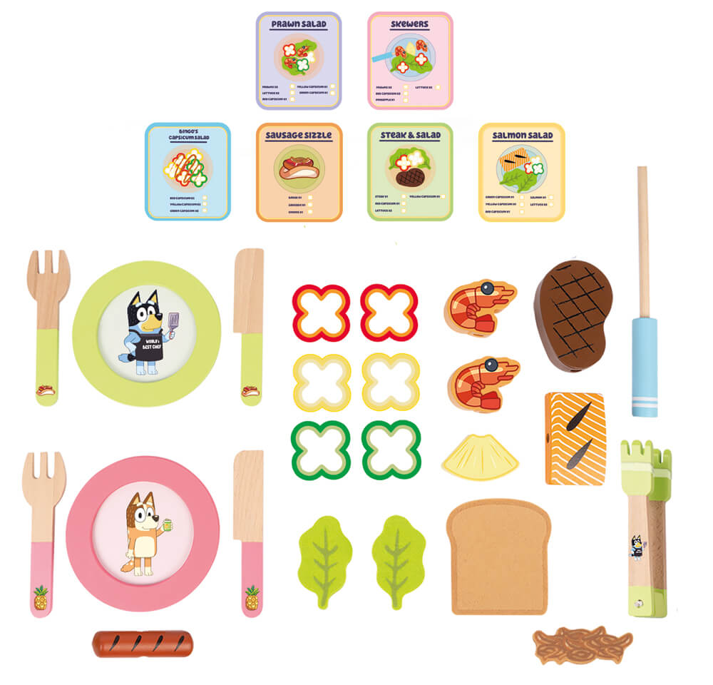 Bluey - Wooden Tabletop BBQ Set