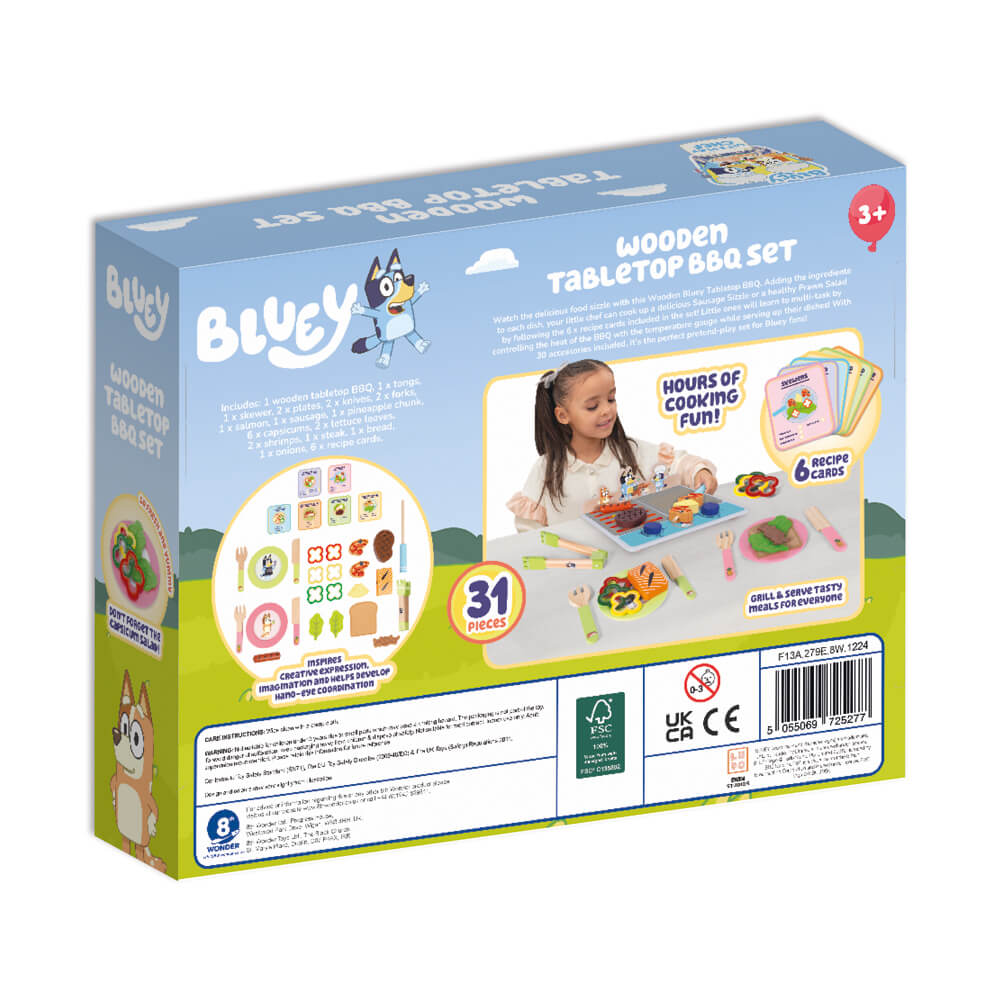 Bluey - Wooden Tabletop BBQ Set