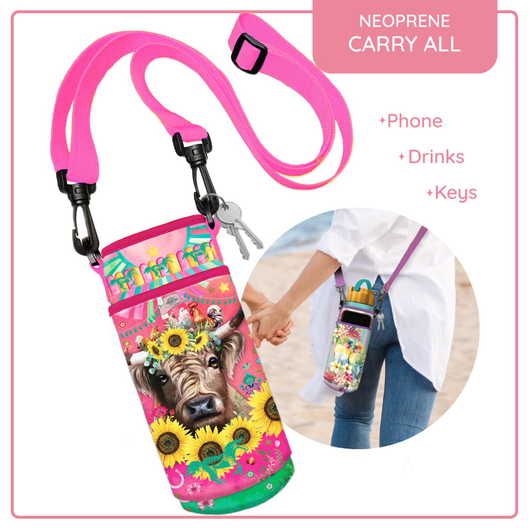 Bottle Phone Carry-all - Carnival Cow