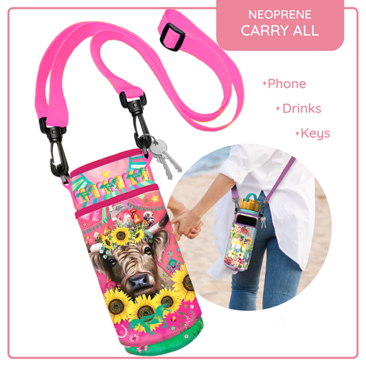 Bottle Phone Carry-all - Carnival Cow