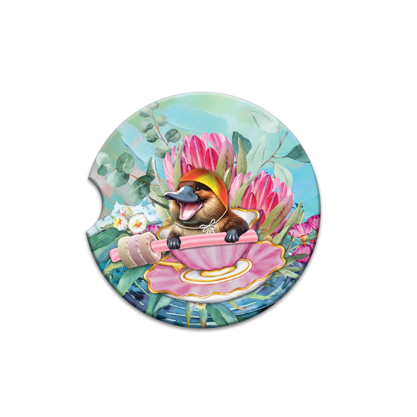 Ceramic Car Coaster - Lifesaver Platypus