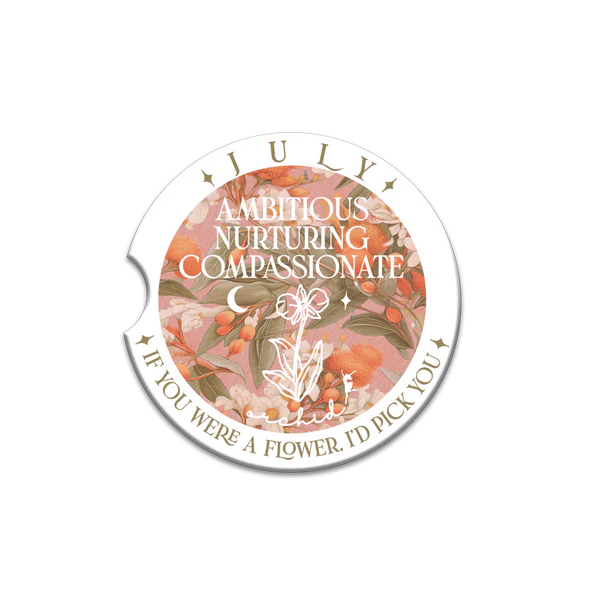 Ceramic Car Coaster - July - Orchid