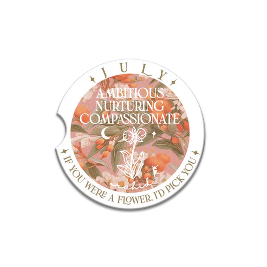 Ceramic Car Coaster - July - Orchid