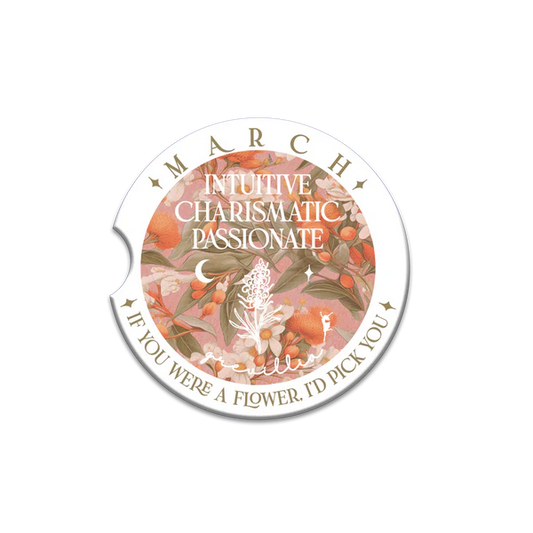 Ceramic Car Coaster - March - Grevillea