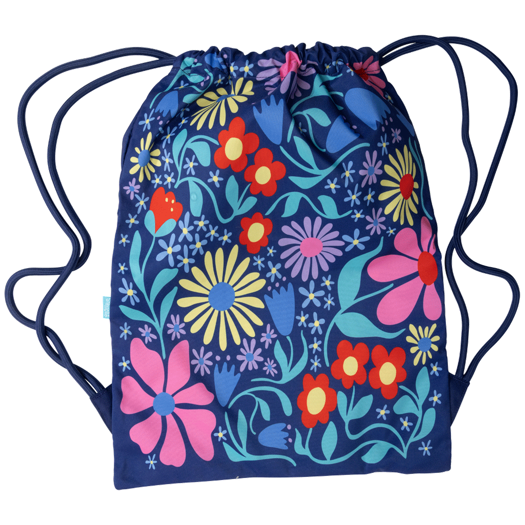 Spencil Big Drawstring Bag - Flower Fun