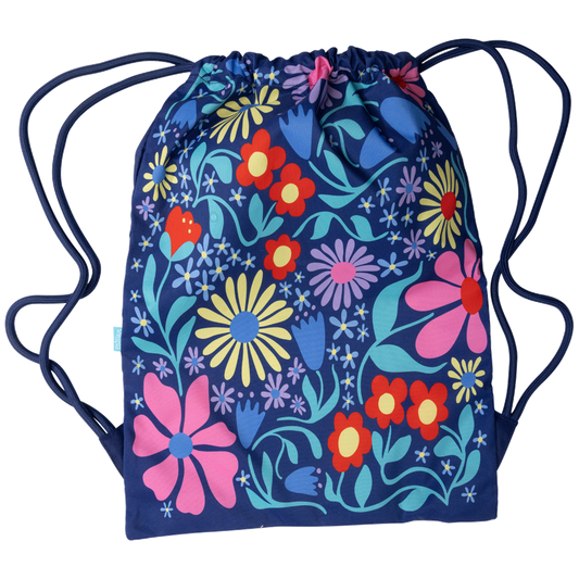 Spencil Big Drawstring Bag - Flower Fun