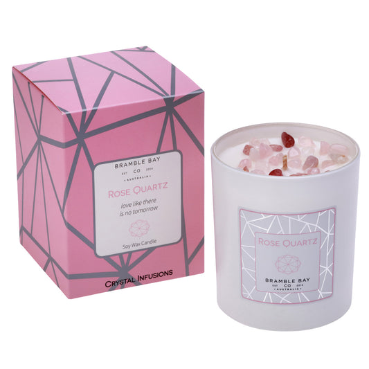 Rose Quartz Crystal Infusions Candle