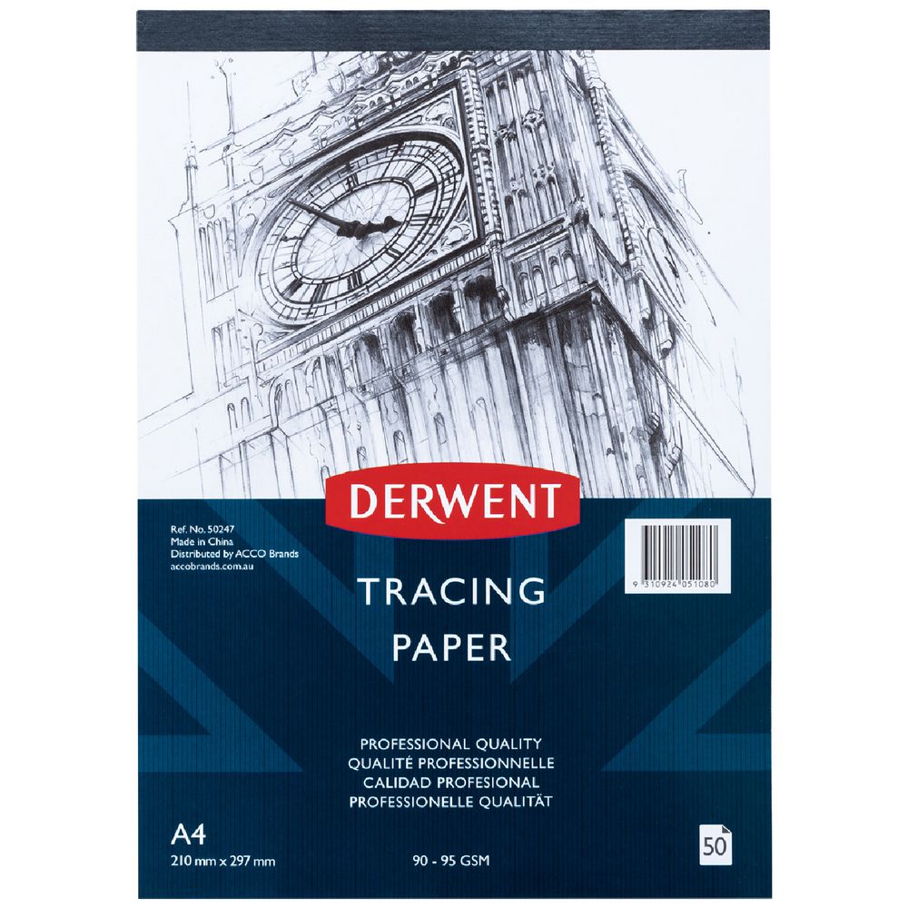 Tracing Paper Derwent A4 90gsm 50 Sheets