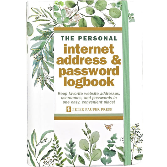 Eucalyptus Internet Address & Password Logbook Front Cover