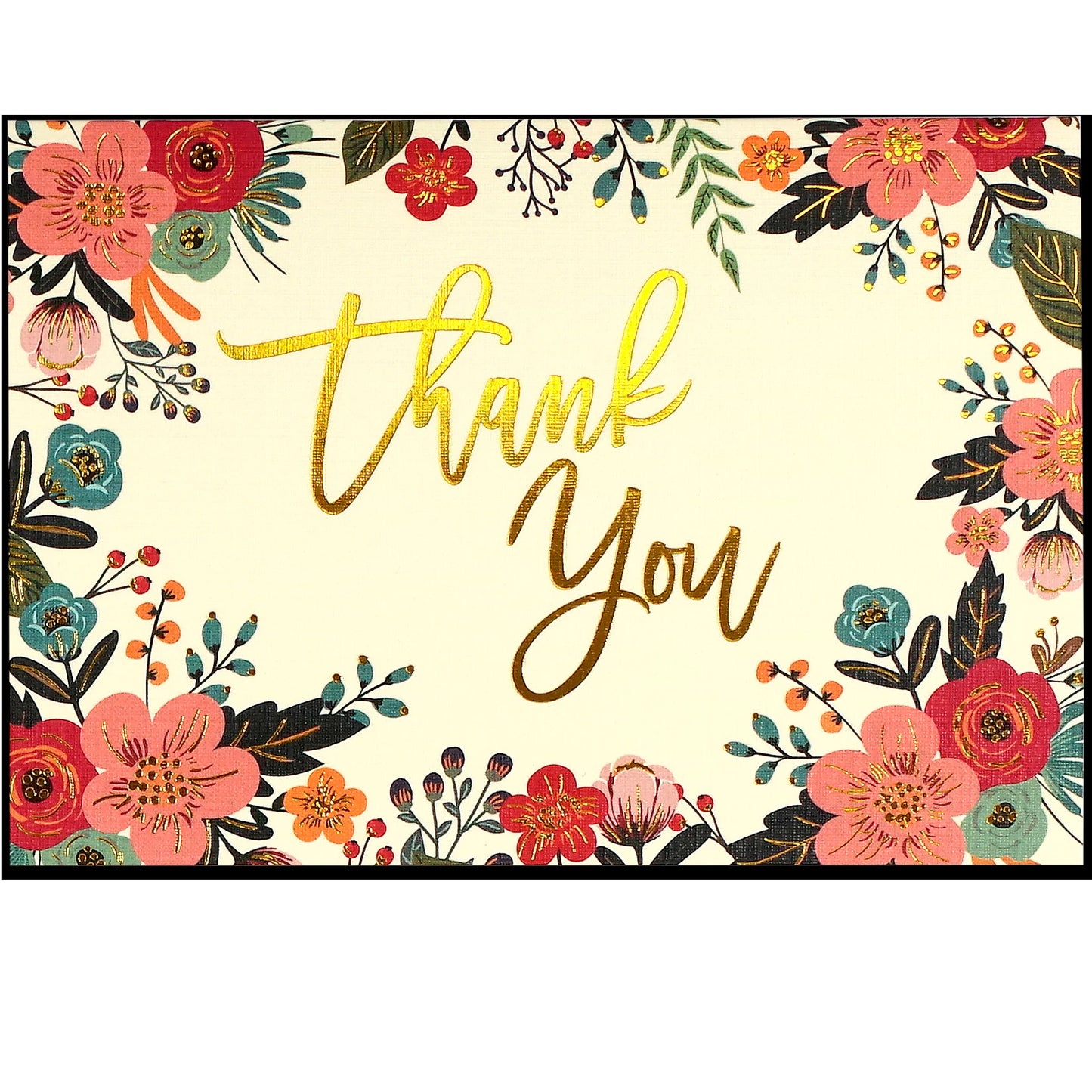 Floral Frame Thank You Note Cards