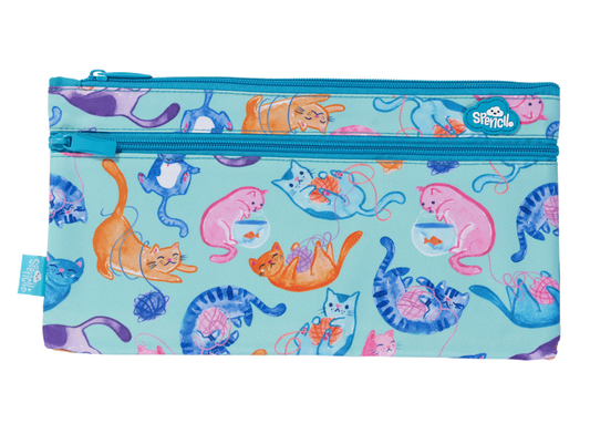 Spencil Twin Zip Pencil Case - Crazy Cats