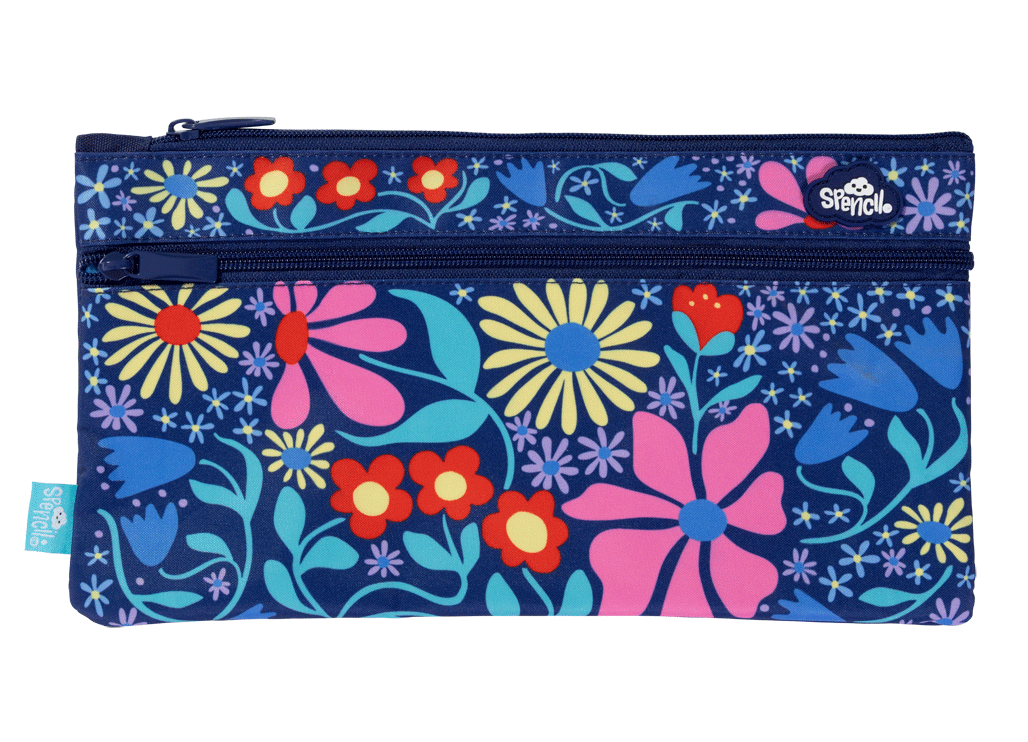 Spencil Twin Zip Pencil Case - Flower Fun
