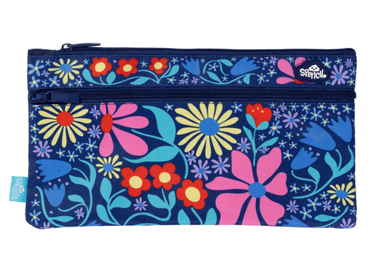Spencil Twin Zip Pencil Case - Flower Fun