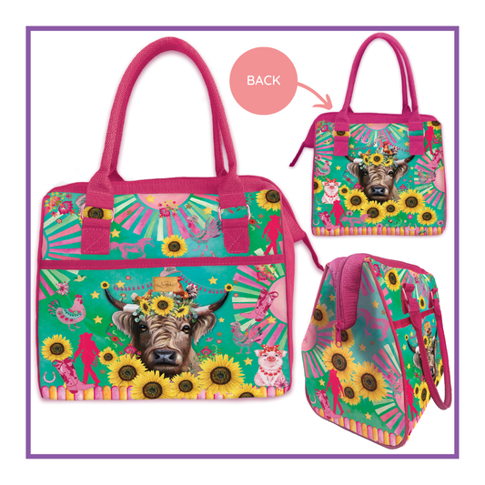 Lunch Tote Cooler Bag 11L - Carnival Cow