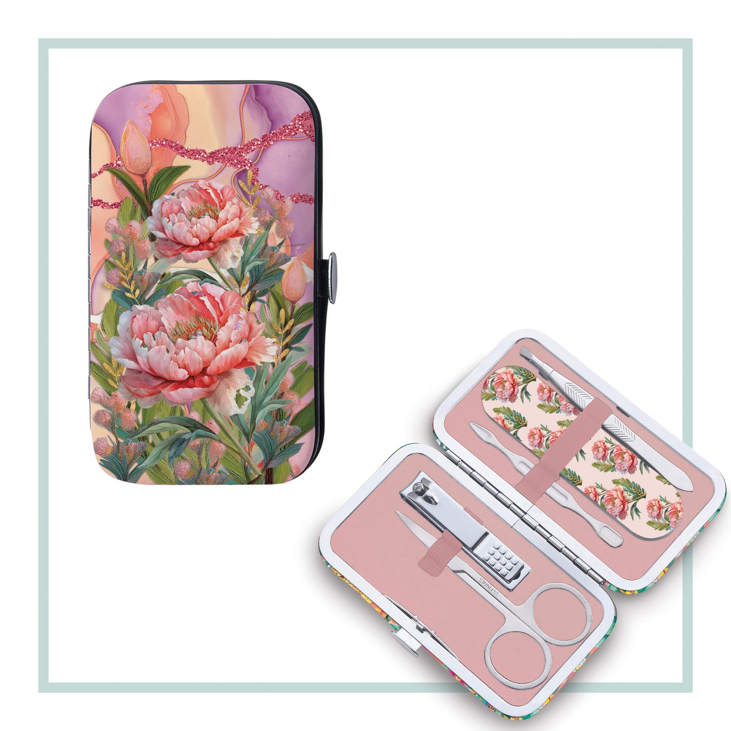 Manicure Set - 5 Piece - Coral Peony