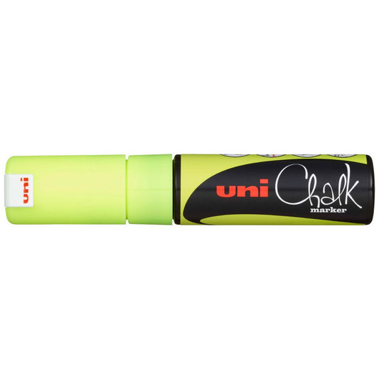 Marker Chalk Uni 8MM Chisel Tip - Fluoro Yellow