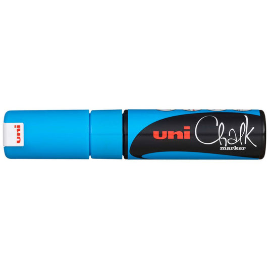 Marker Chalk Uni 8MM Chisel Tip - Light Blue