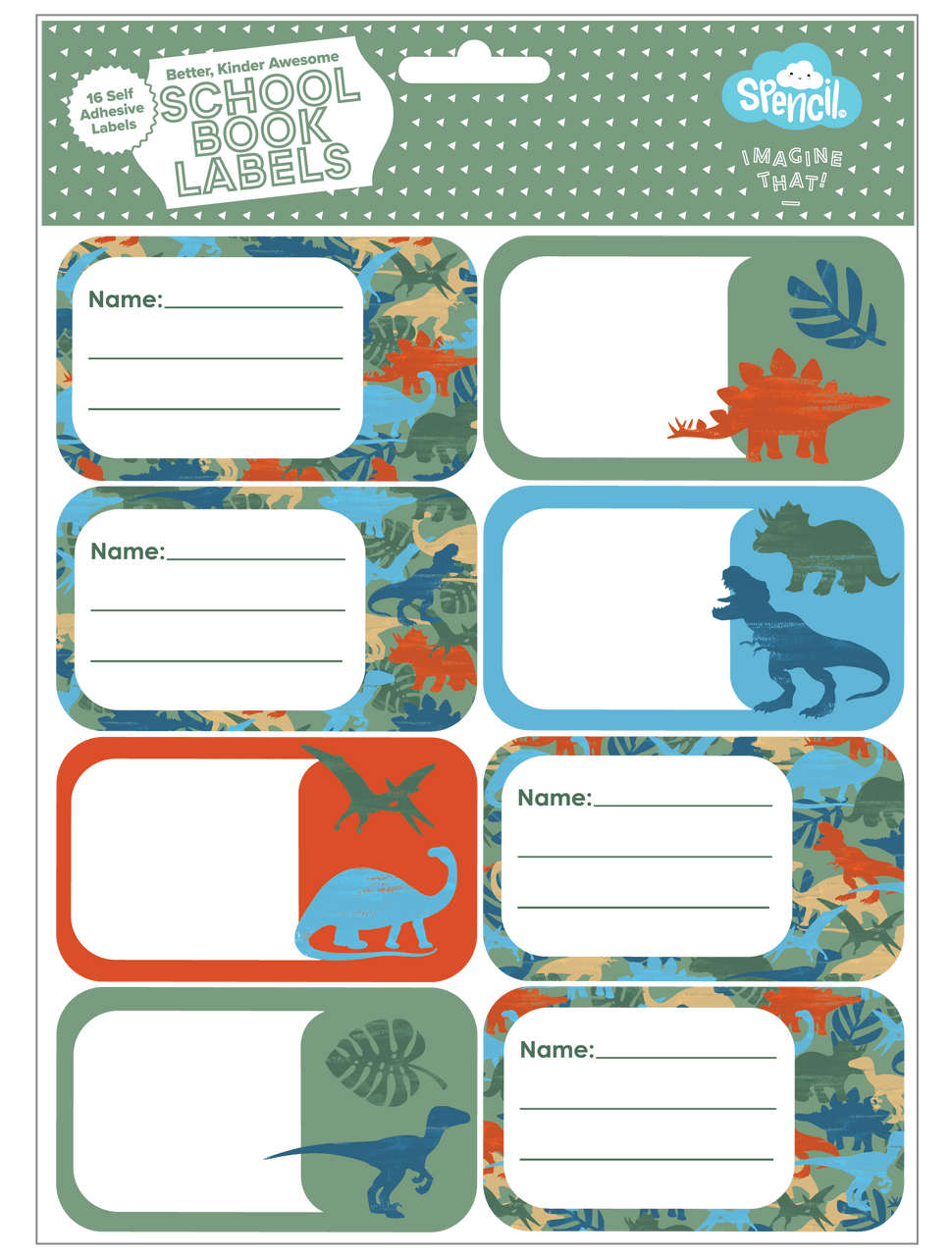 Spencil Book Labels - Dinosaur Safari