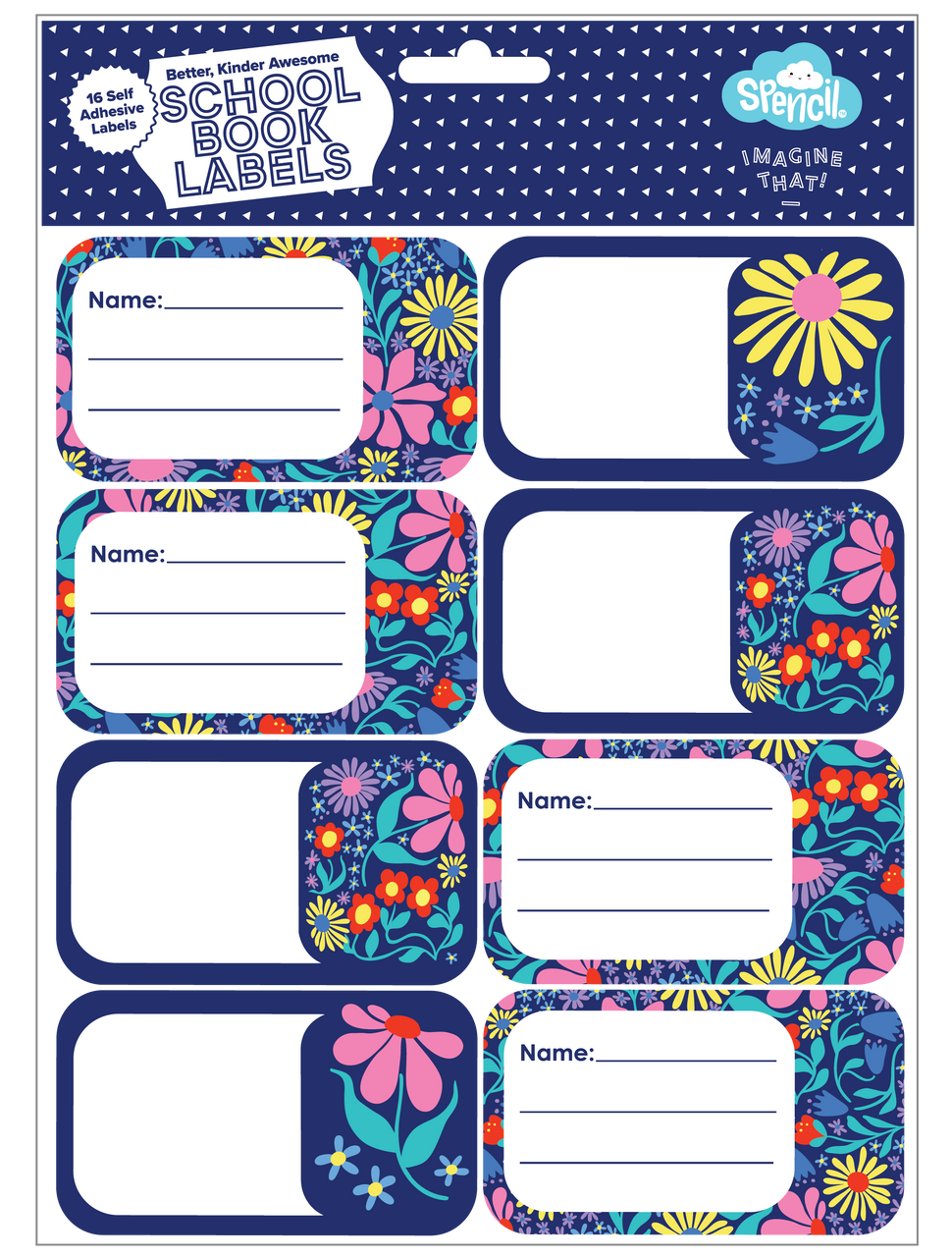 Spencil Book Labels - Flower Fun
