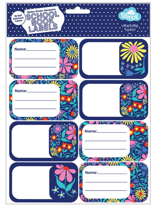 Spencil Book Labels - Flower Fun