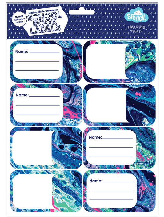 Spencil Book Labels - Liquid Marble