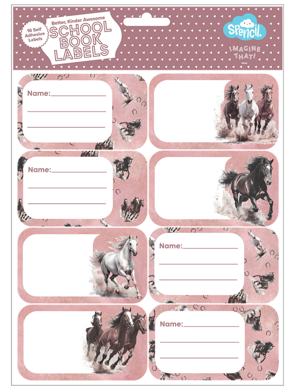 Spencil Book Labels - Wild Horses