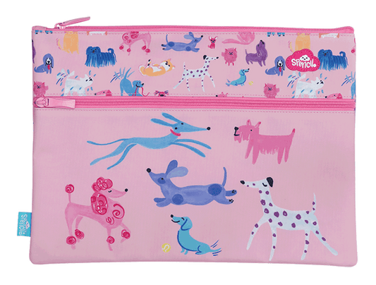 Spencil A4 Twin Zip Pencil Case Doodle Dogs