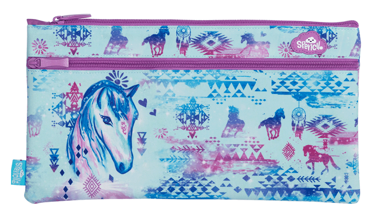 Spencil Twin Zip Pencil Case Aztec Horse