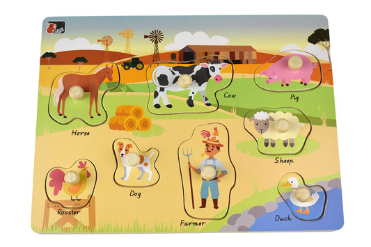 Australian Farm Peg Wooden Puzzle