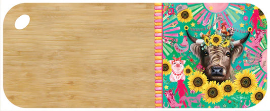 Resin Bamboo Medium Serving Platter - Carnival Cow