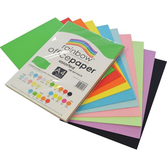 Copy Paper A4 80GSM Assorted Colours 100 Pack