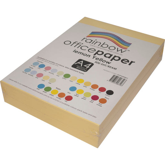 Copy Paper A4 80GSM Pastel Lemon Yellow 500 Pack