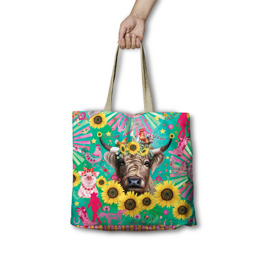 Reusable Shopping Bag - Carnival Cow