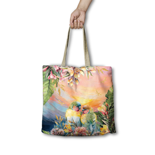 Reusable Shopping Bag - Sunset Love Bird