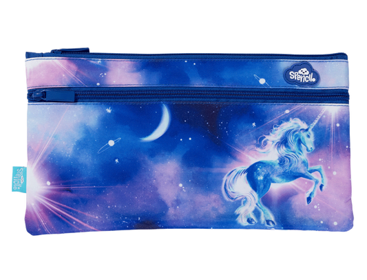 Spencil Twin Zip Pencil Case - Moonlit Unicorn