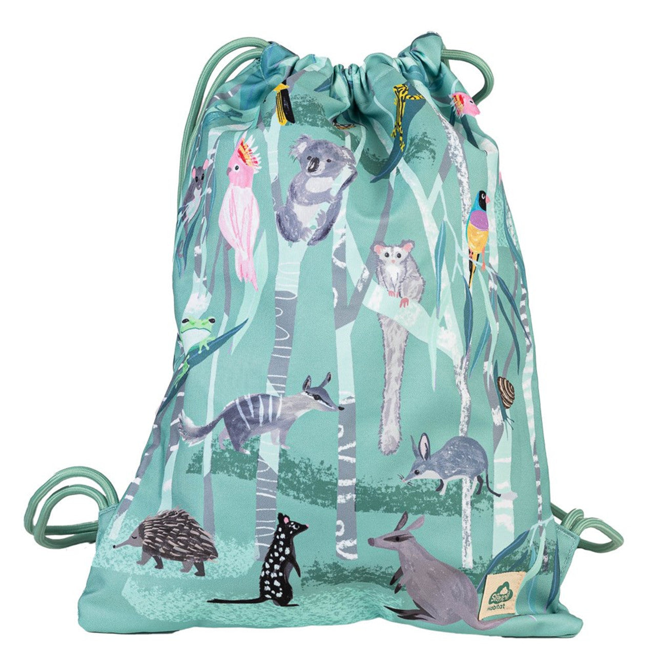Spencil Habitat Big Drawstring Bag - Threatened Aussies