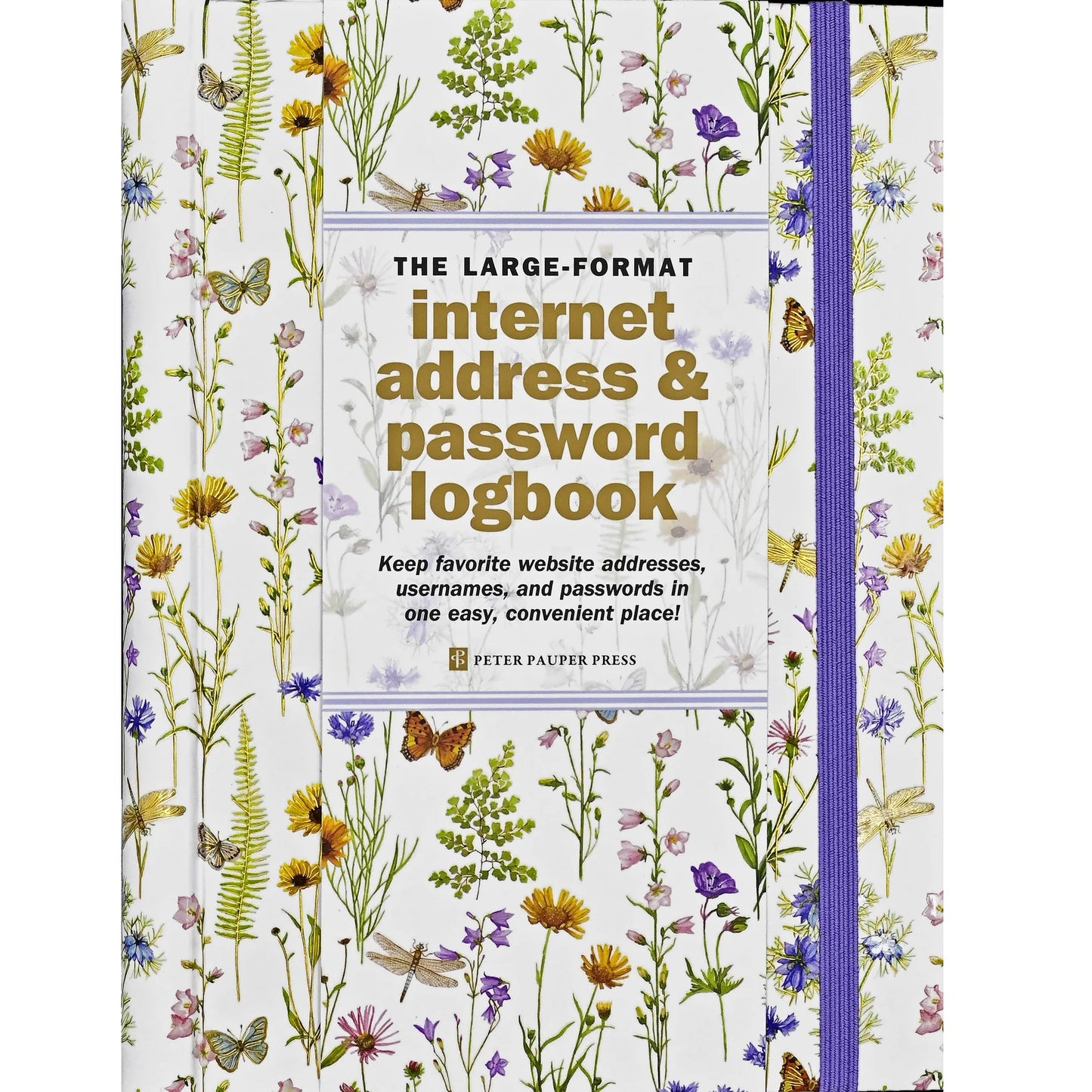 Wildflower Garden Large Internet Address & Password Logbook