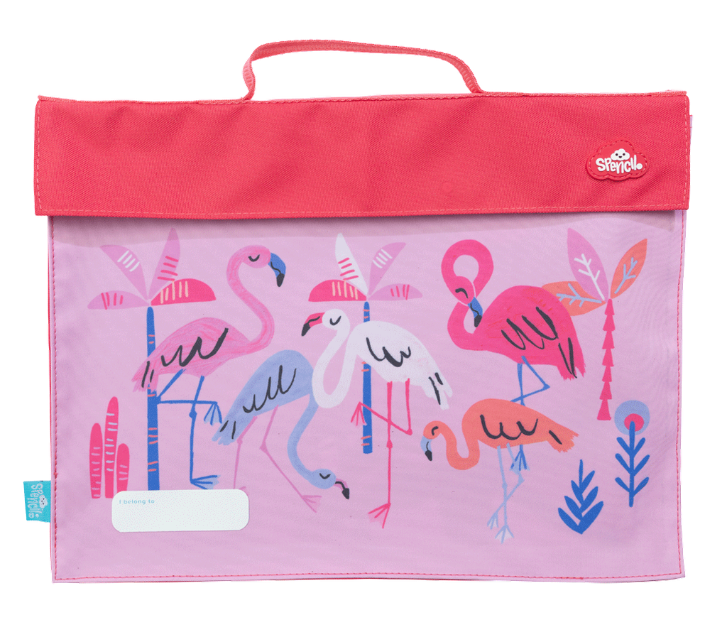 Spencil Library Bag - Flamingo Splash