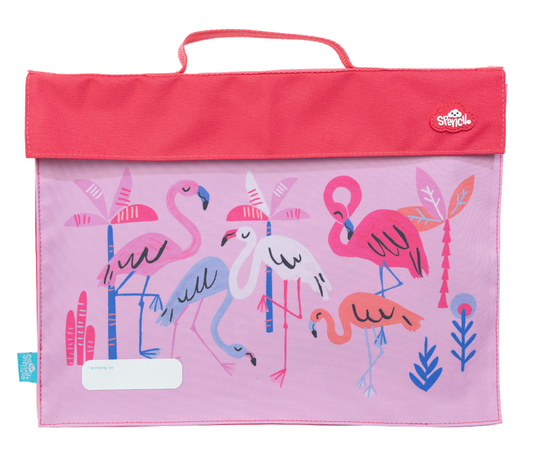 Spencil Library Bag - Flamingo Splash
