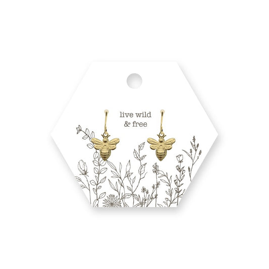 Beeutiful Bee's Earrings - Gold Plated Drop