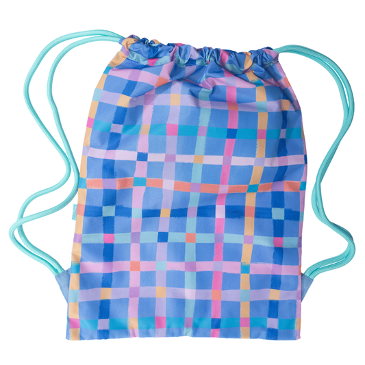 Spencil Big Drawstring Bag - Pastel Plaid
