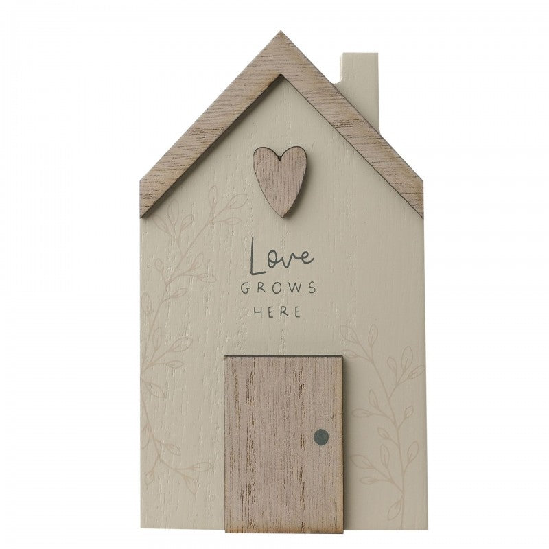 Love Grows Here Shaped Plaque