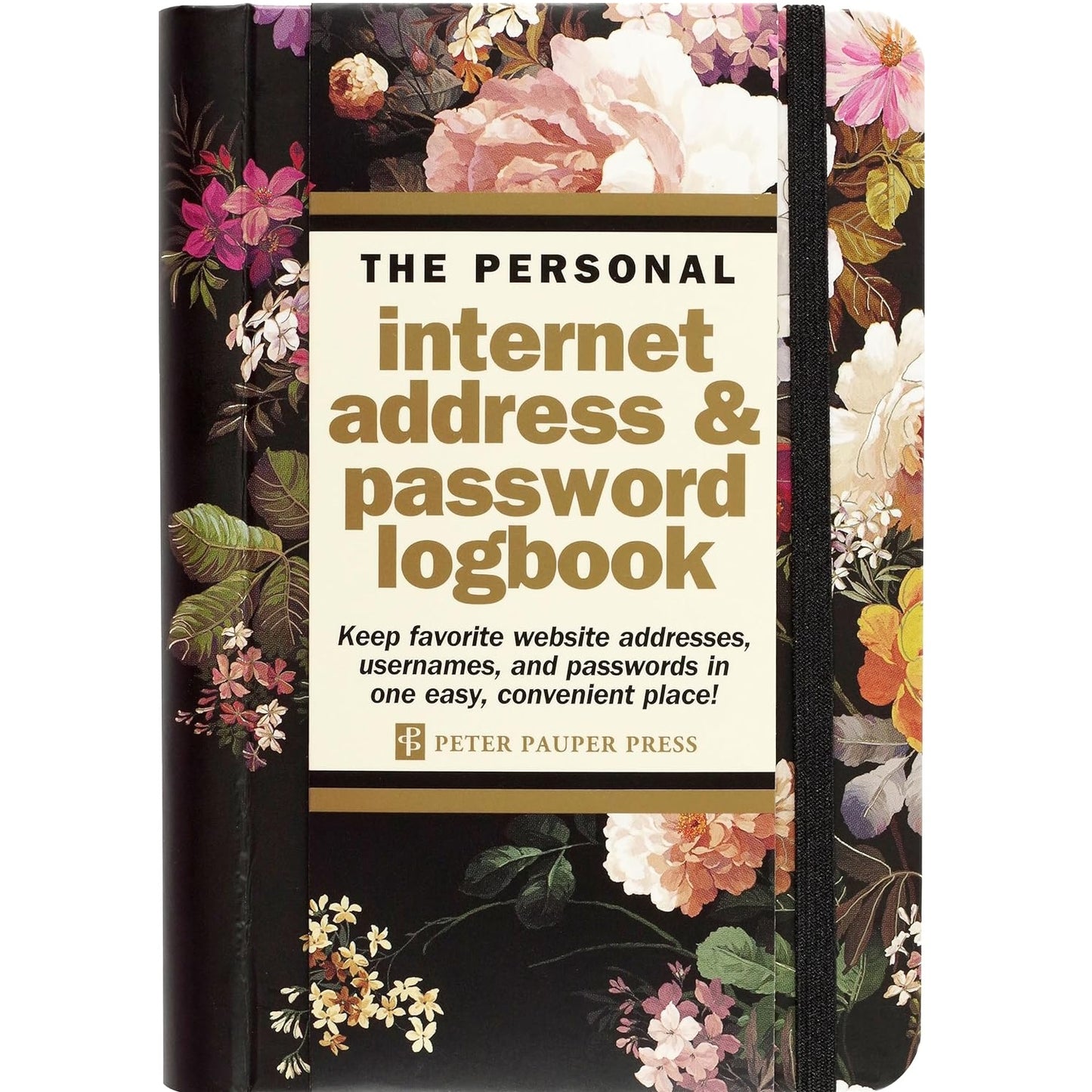 Midnight Floral Internet Log Book