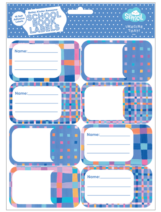 Spencil Book Labels - Pastel Plaid