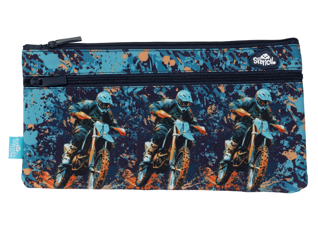 Spencil Twin Zip Pencil Case - Moto Camo Trax